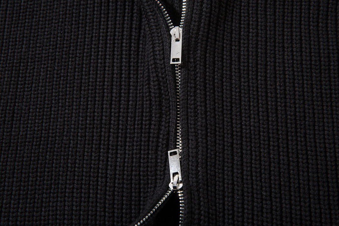 Zippered Knit Sweater