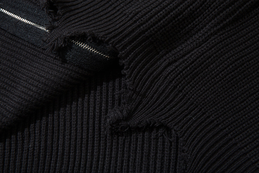 Zippered Knit Sweater
