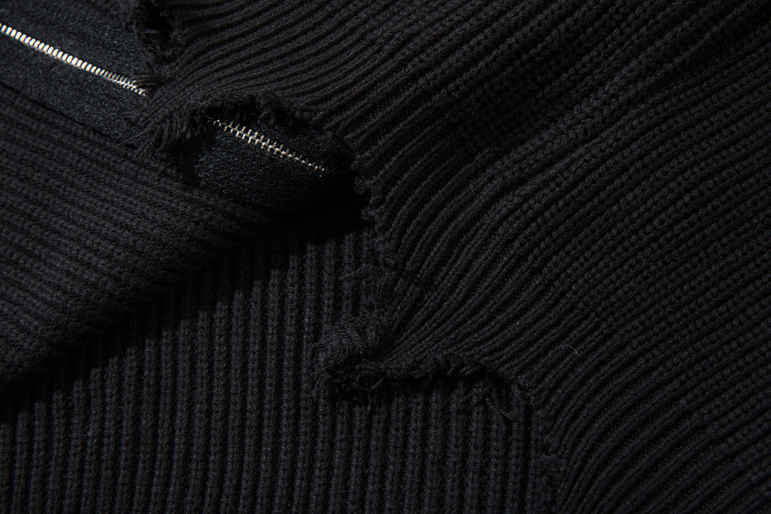 Zippered Knit Sweater