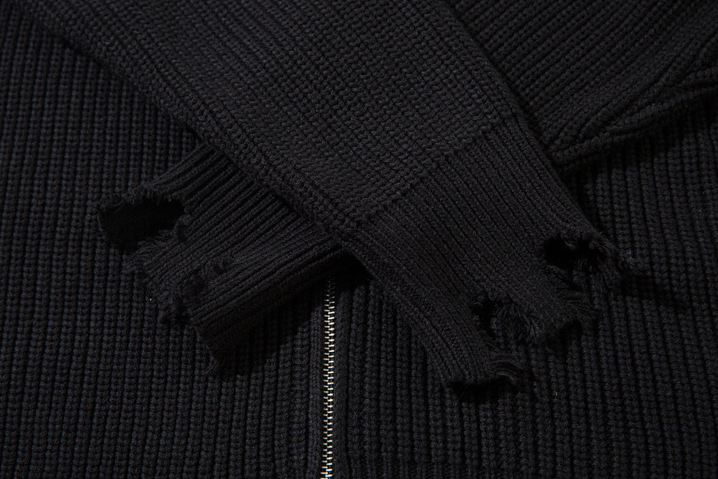 Zippered Knit Sweater