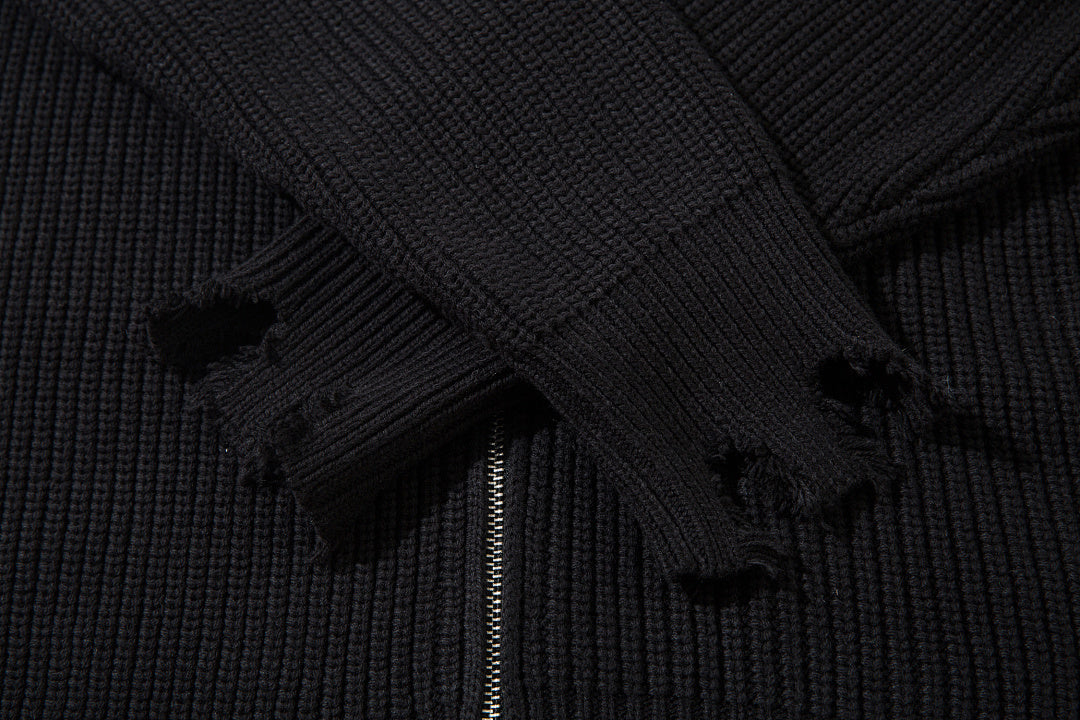 Zippered Knit Sweater