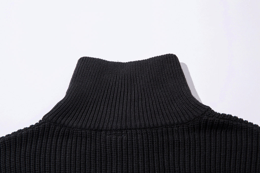 Zippered Knit Sweater