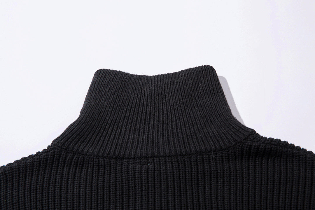 Zippered Knit Sweater