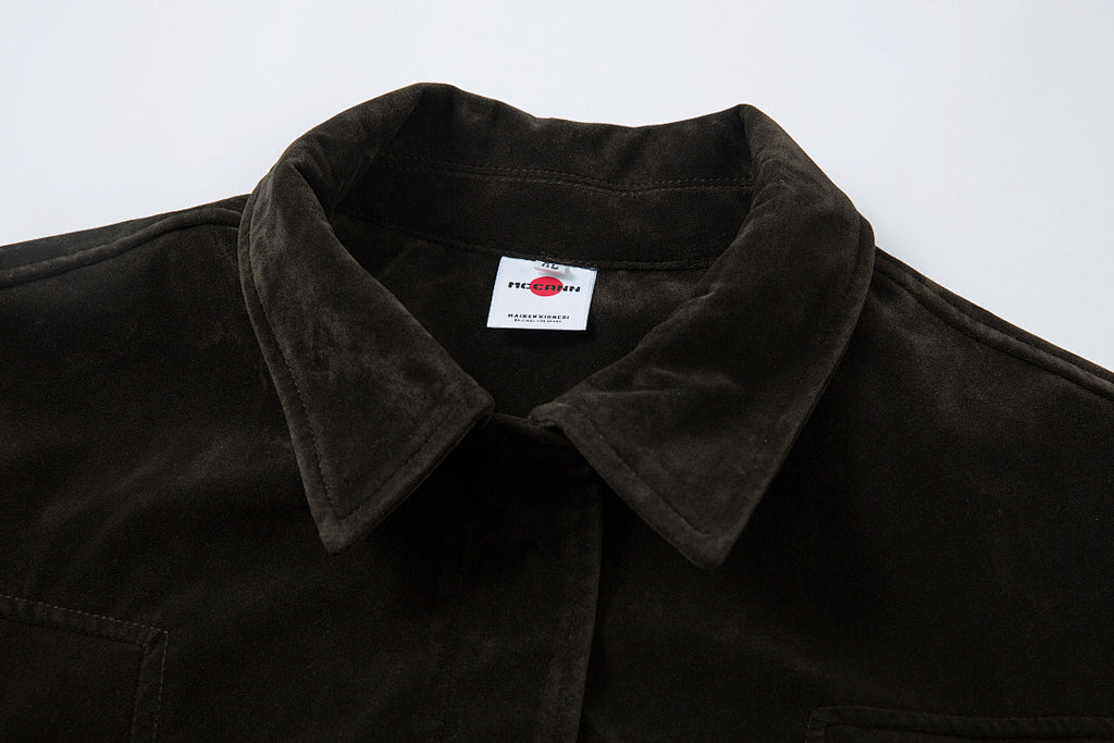 Suede Jacket – Brown, Black