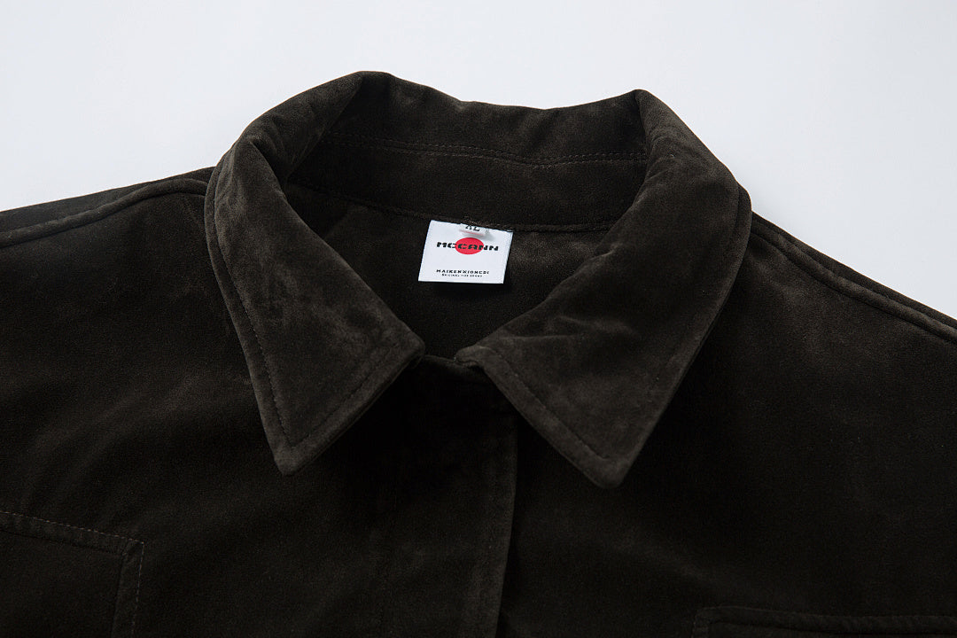 Suede Jacket – Brown, Black