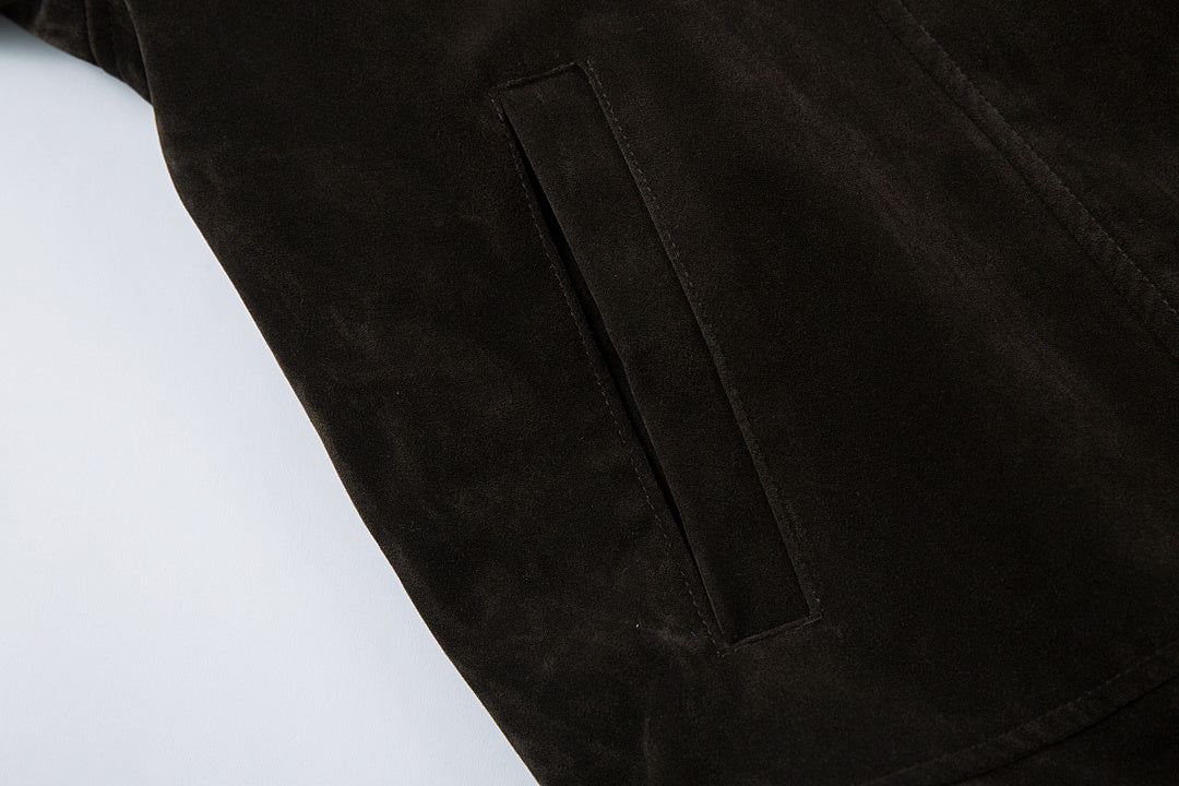 Suede Jacket – Brown, Black