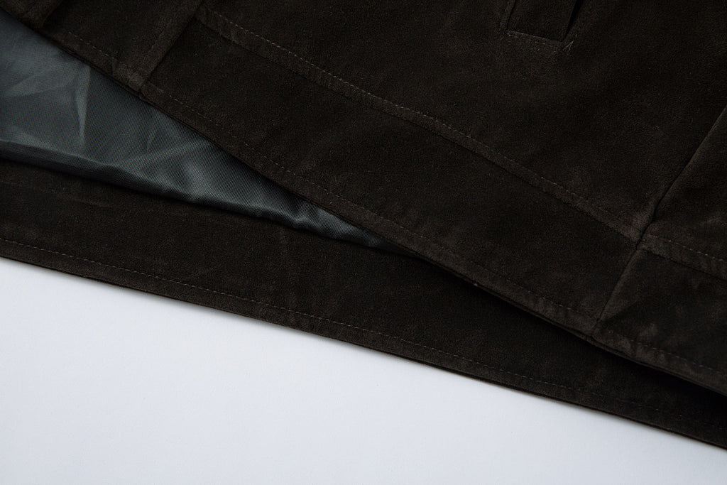 Suede Jacket – Brown, Black
