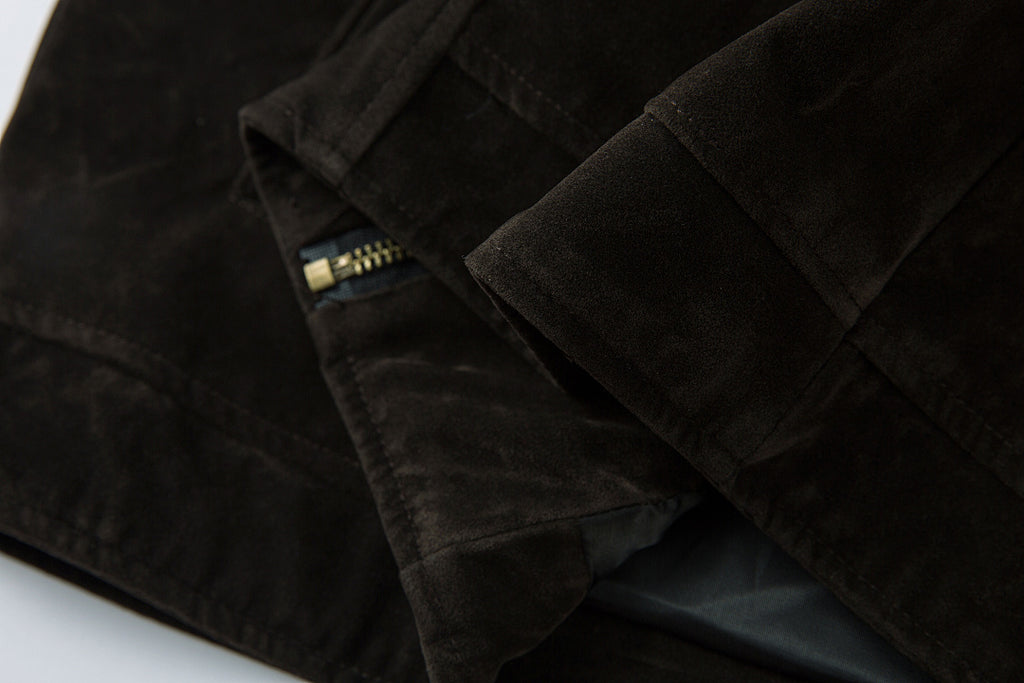 Suede Jacket – Brown, Black