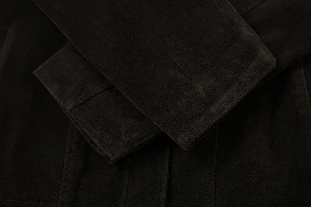 Suede Jacket – Brown, Black