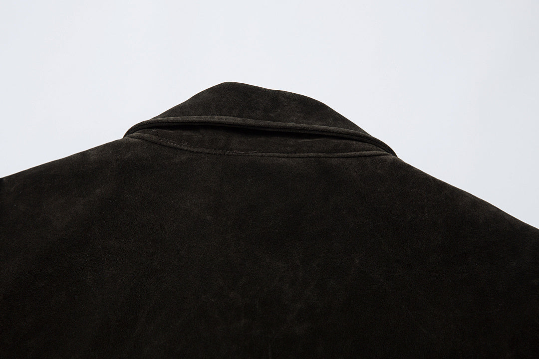 Suede Jacket – Brown, Black
