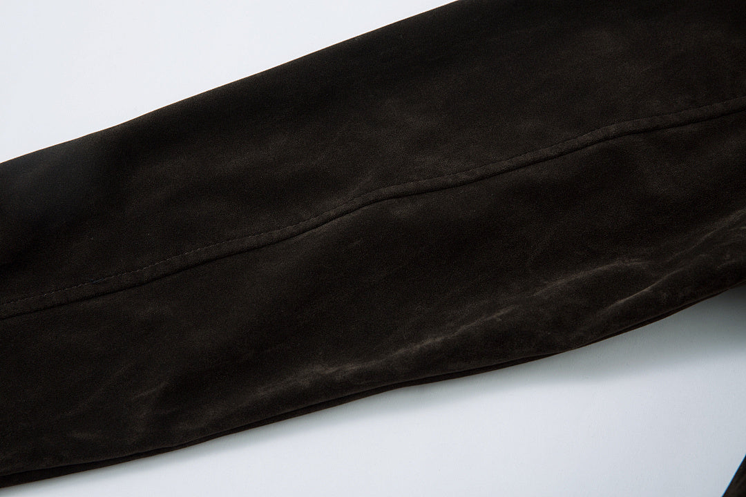 Suede Jacket – Brown, Black