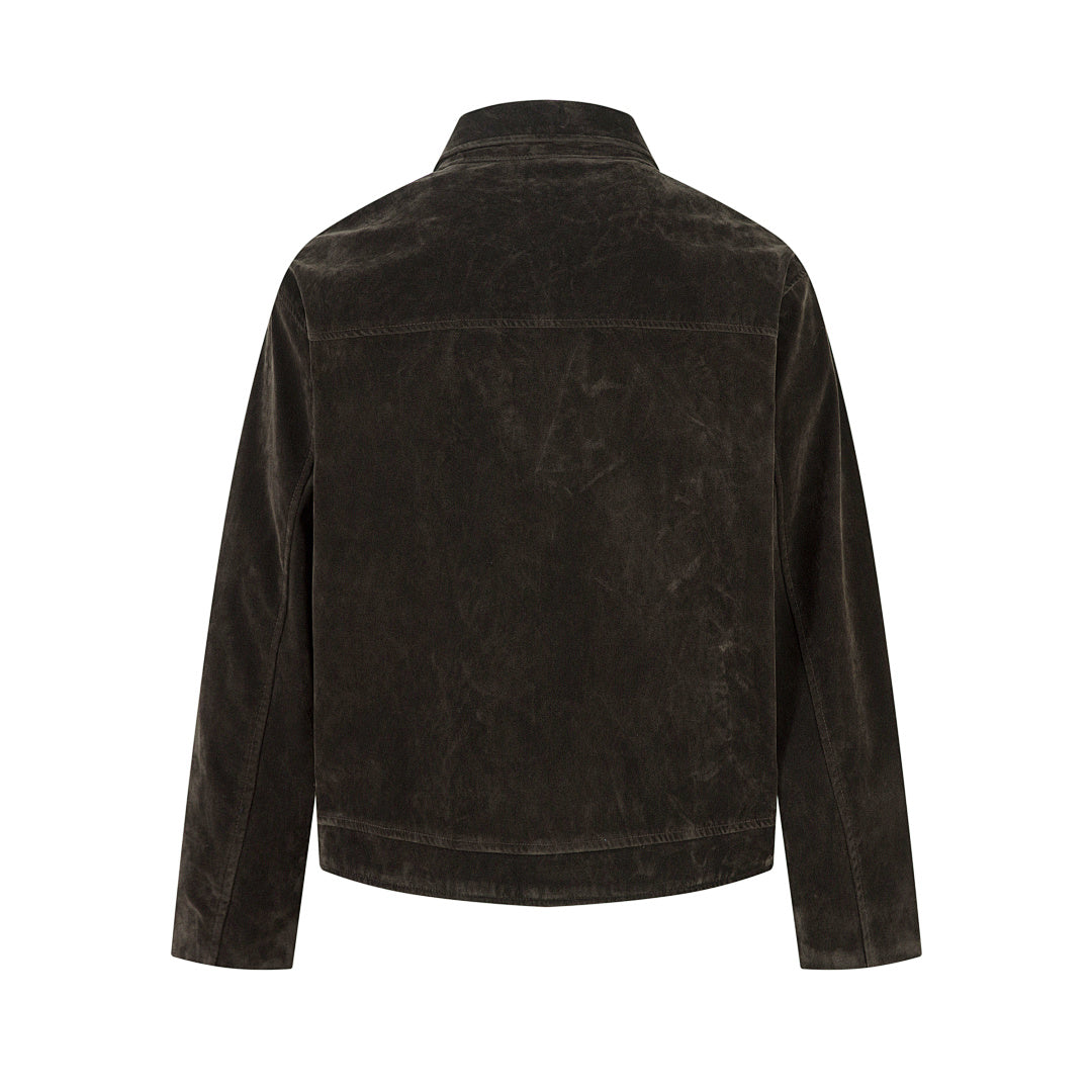 Suede Jacket – Brown, Black