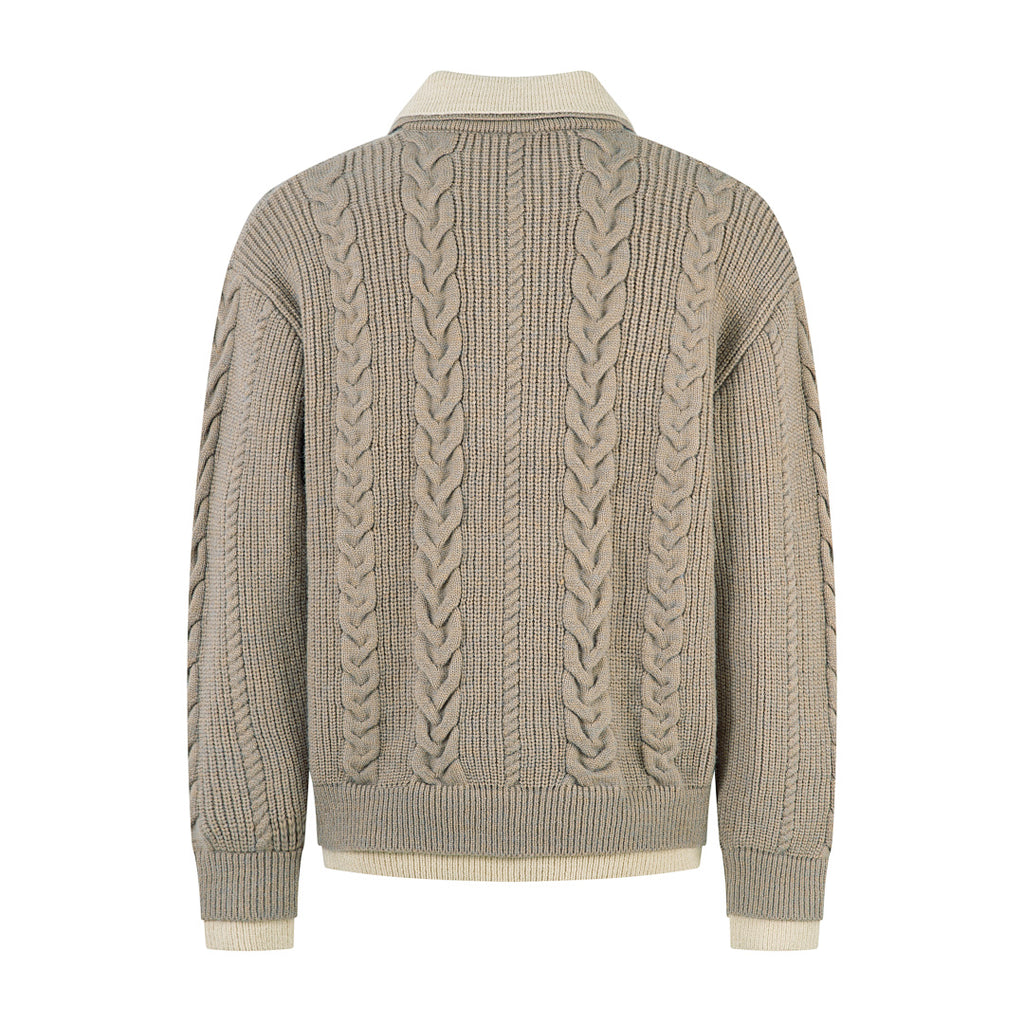 Faux-layered sweater