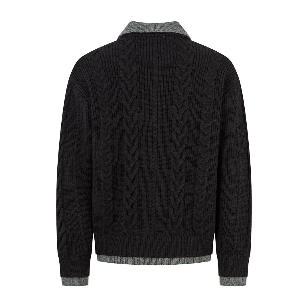 Faux-layered sweater