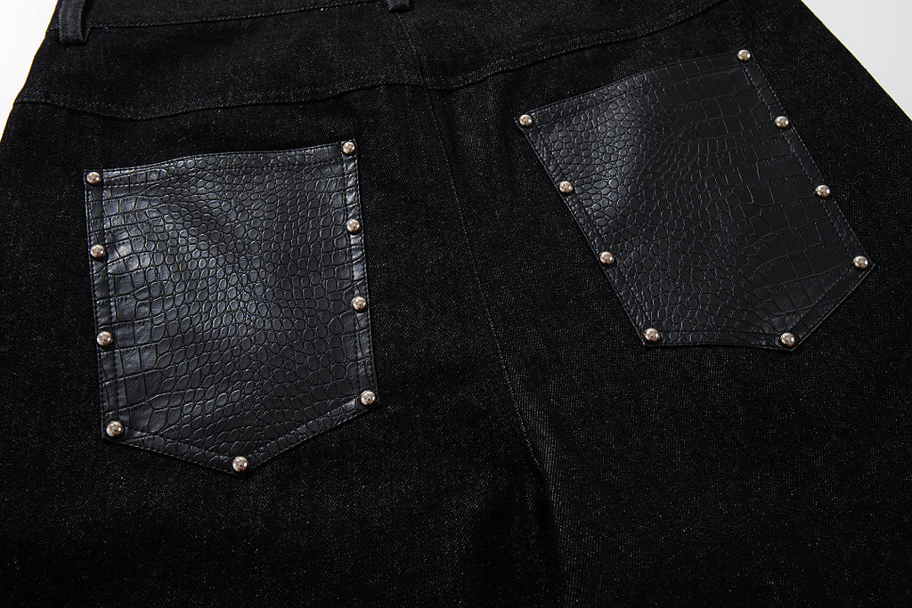 Black cropped jeans