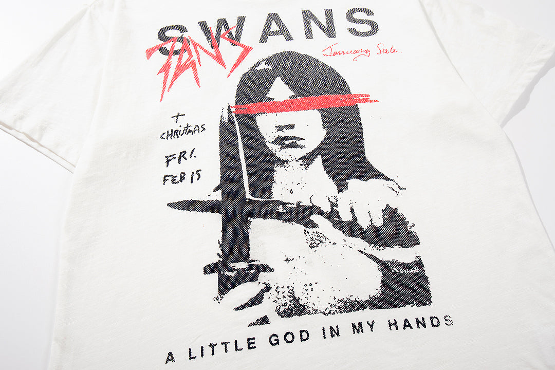 White Short-Sleeve Slub Cotton T-Shirt
