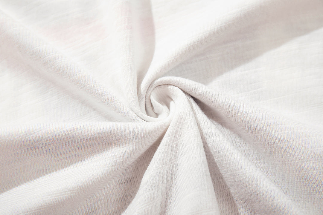 White Short-Sleeve Slub Cotton T-Shirt