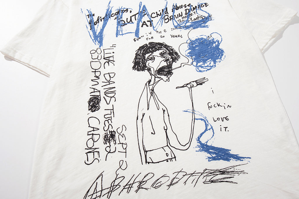 White Short-Sleeve Slub Cotton T-Shirt