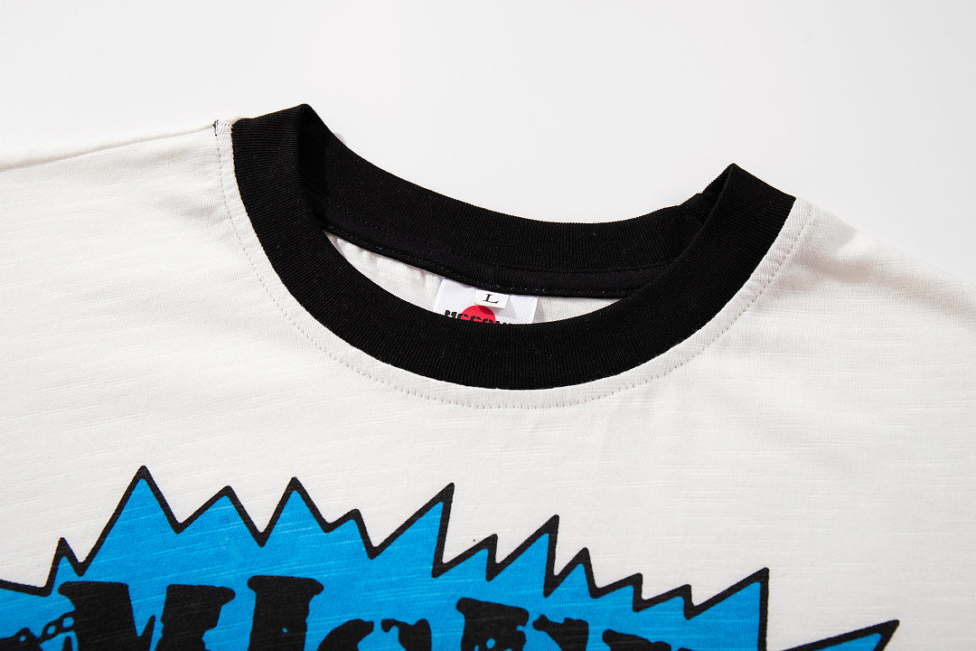 Slub cotton short-sleeve T-shirt, white, sizes M–XXL