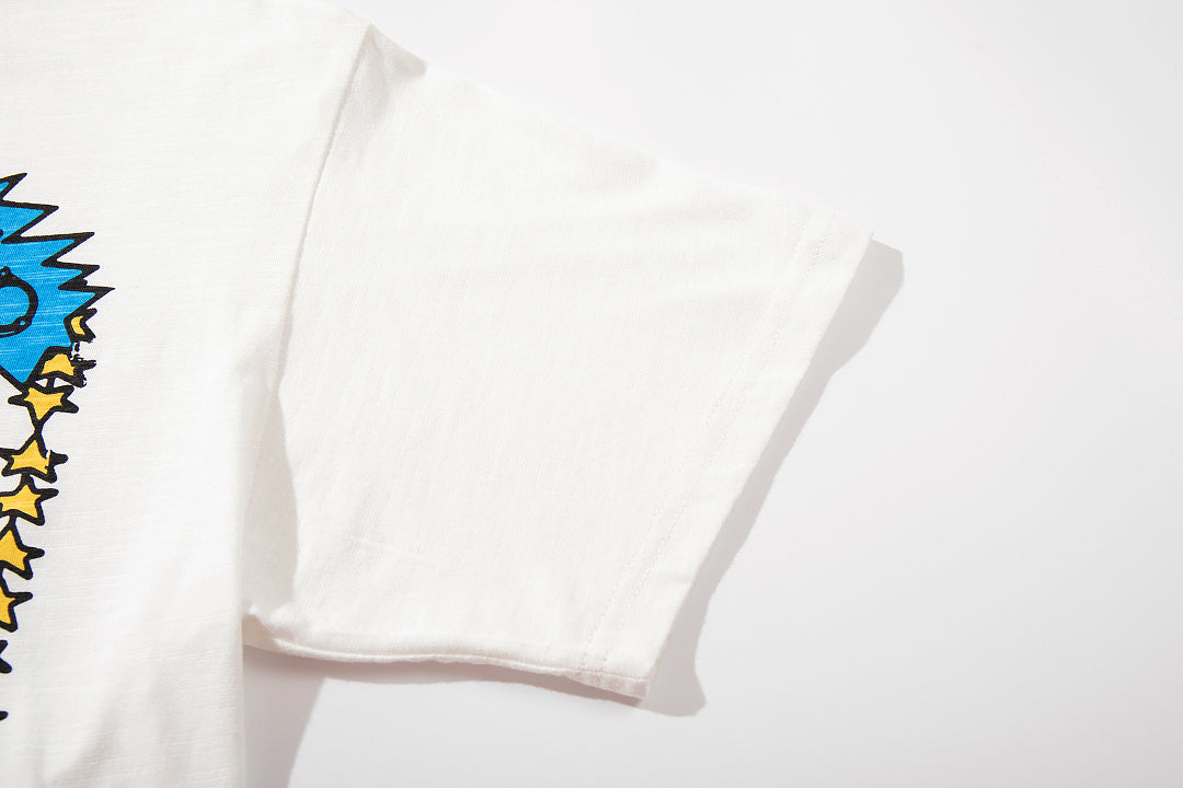 Slub cotton short-sleeve T-shirt, white, sizes M–XXL
