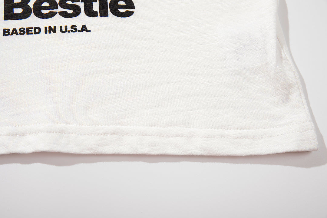 Slub cotton short-sleeve T-shirt, white, sizes M–XXL
