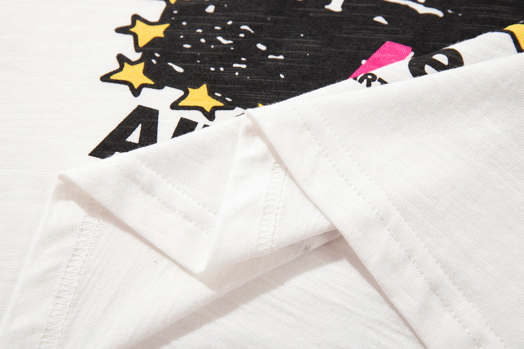 Slub cotton short-sleeve T-shirt, white, sizes M–XXL