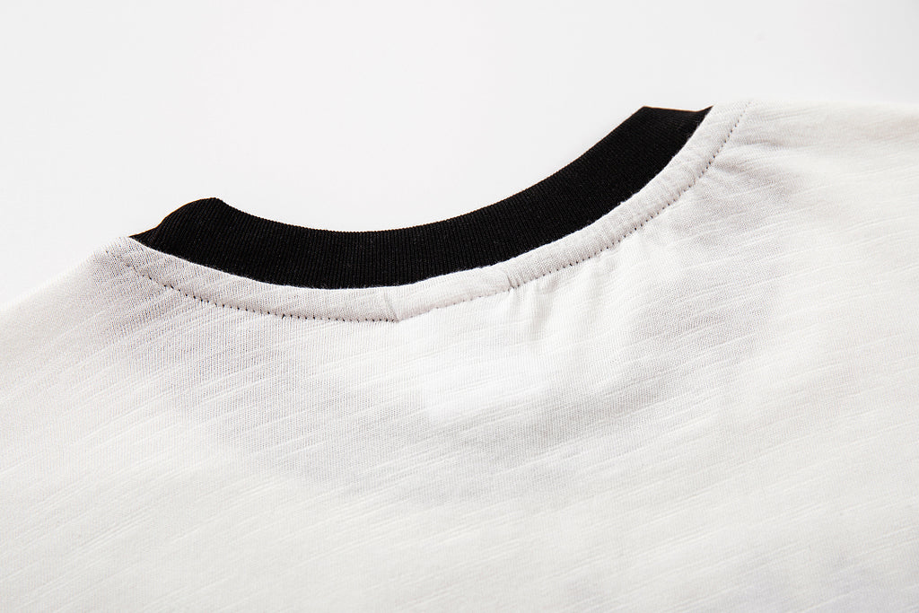 Slub cotton short-sleeve T-shirt, white, sizes M–XXL