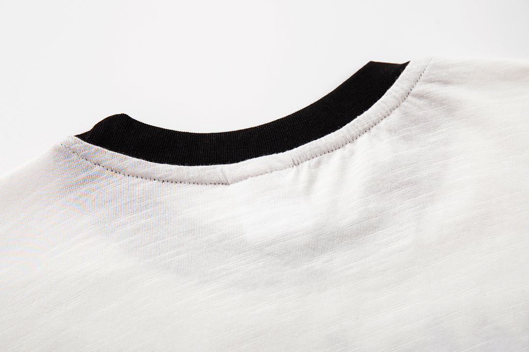 Slub cotton short-sleeve T-shirt, white, sizes M–XXL
