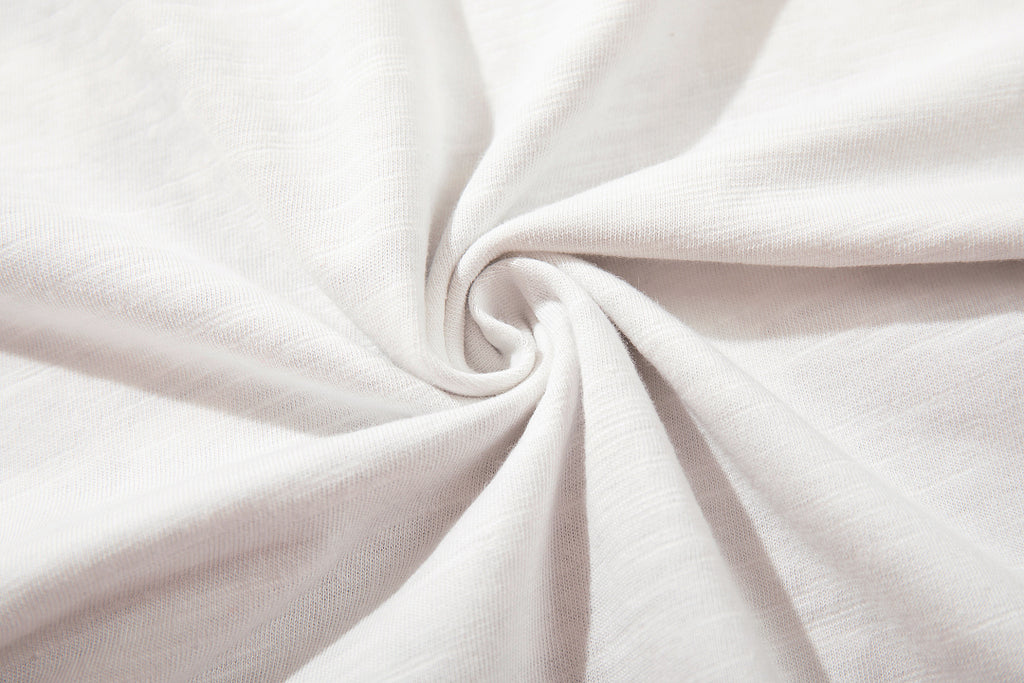 Slub cotton short-sleeve T-shirt, white, sizes M–XXL
