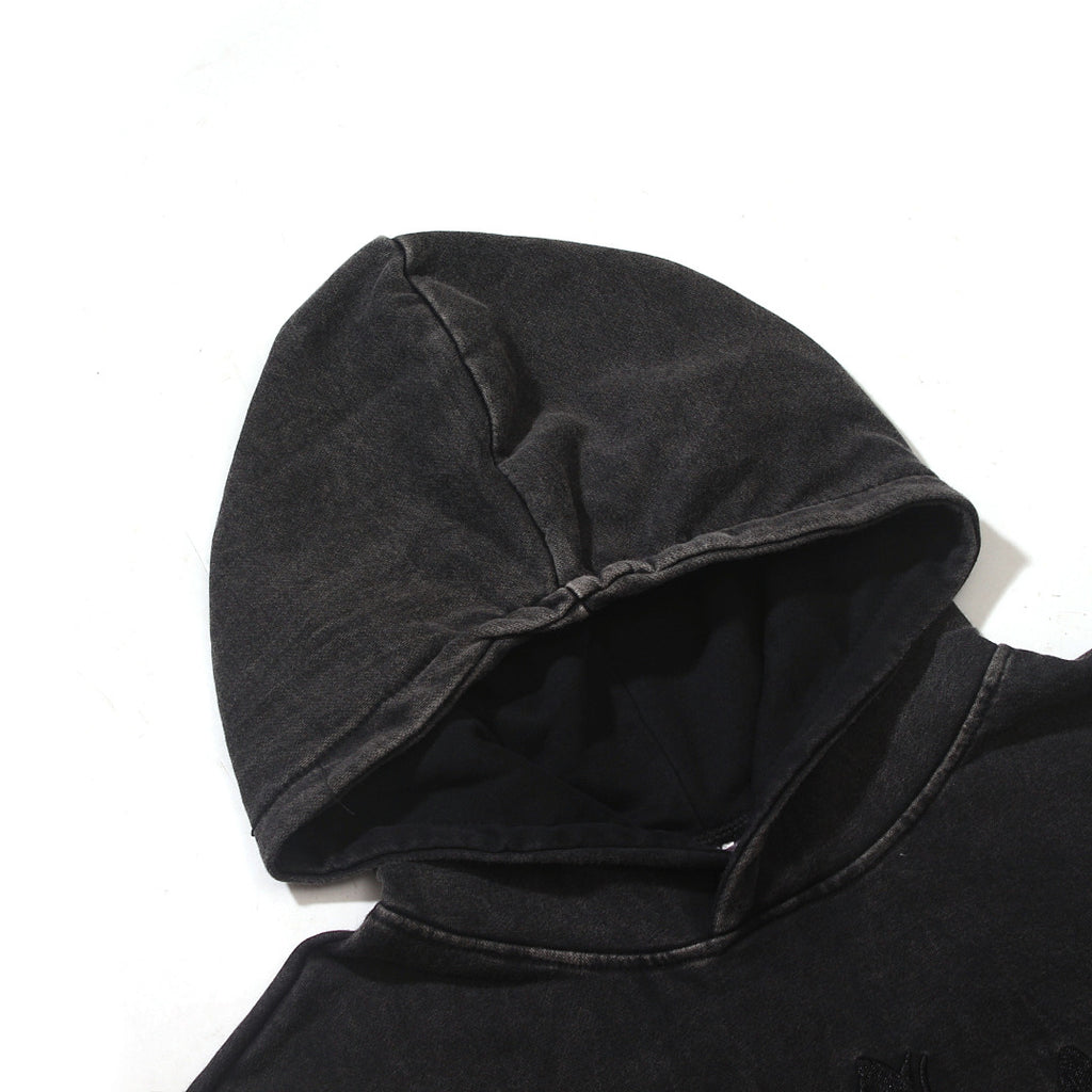 Black French terry sweatshirt fabric
