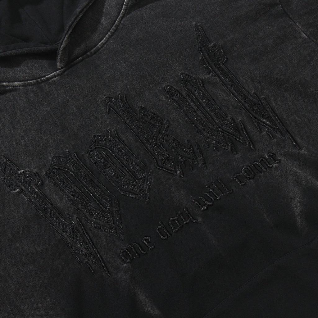Black French terry sweatshirt fabric