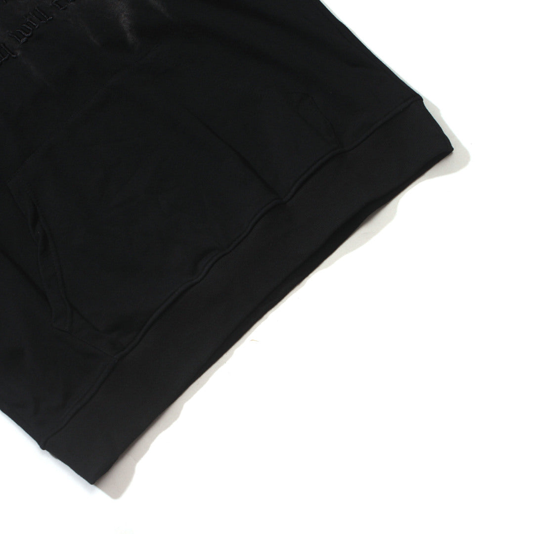 Black French terry sweatshirt fabric