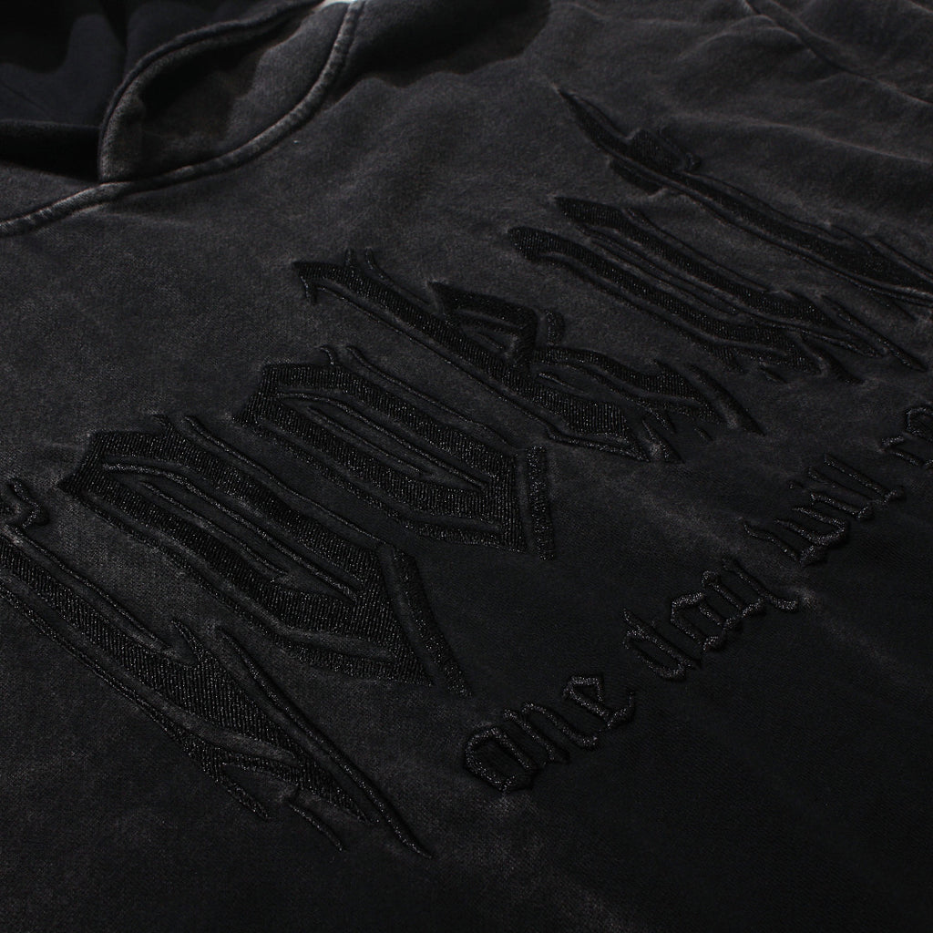 Black French terry sweatshirt fabric