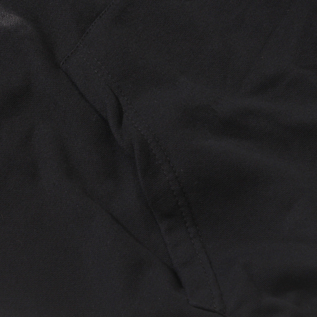 Black French terry sweatshirt fabric