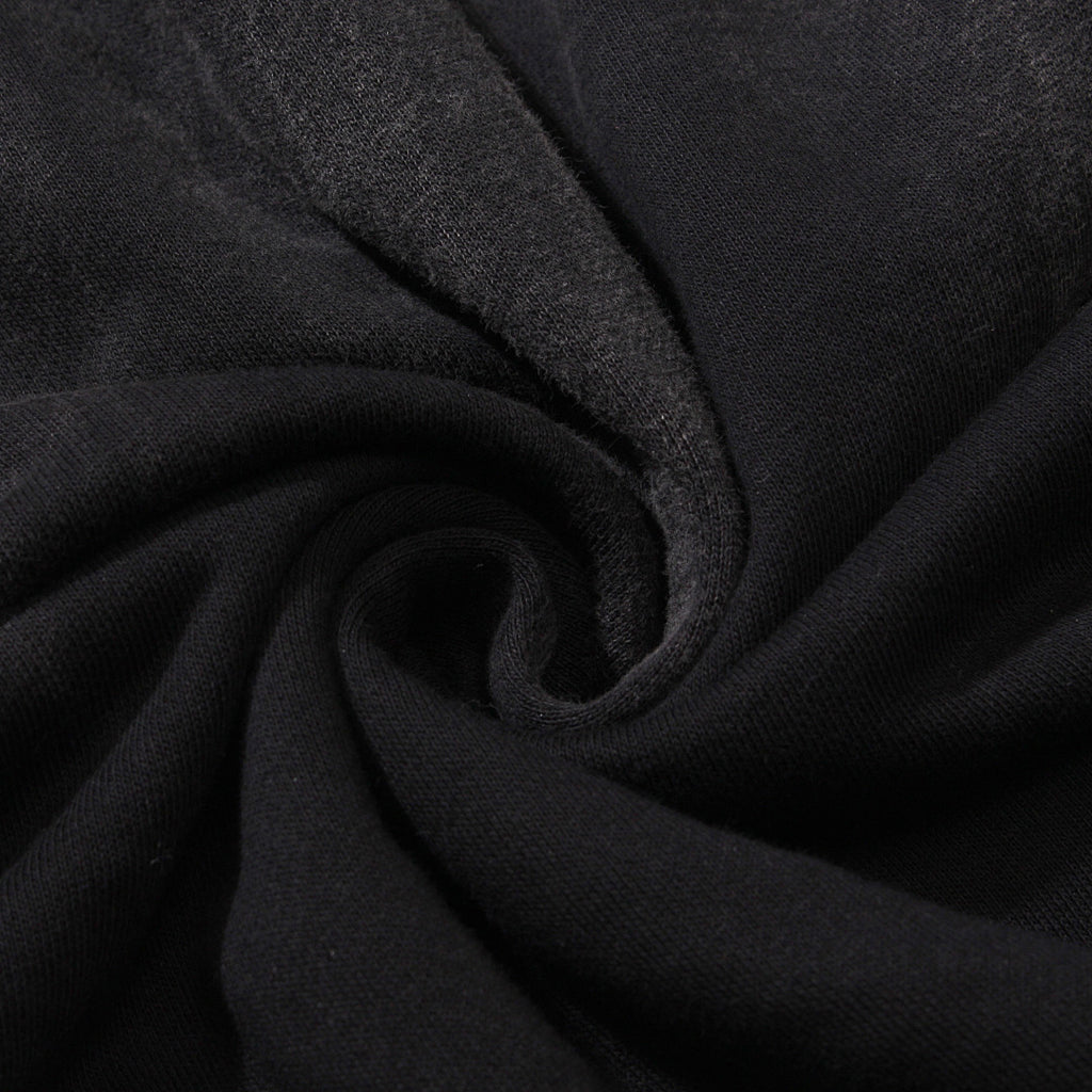 Black French terry sweatshirt fabric
