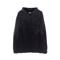 Black French terry sweatshirt fabric
