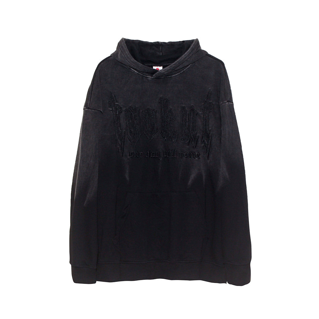 Black French terry sweatshirt fabric