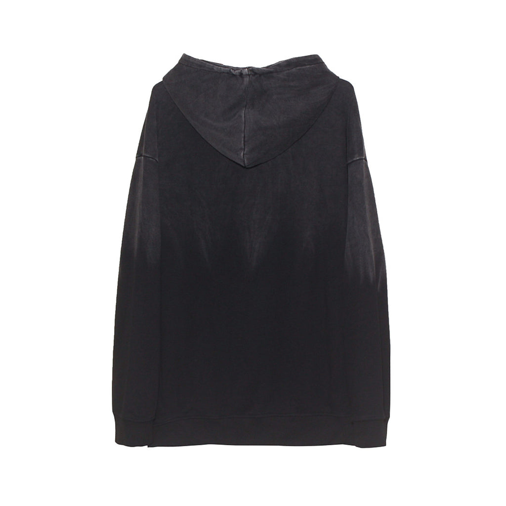 Black French terry sweatshirt fabric