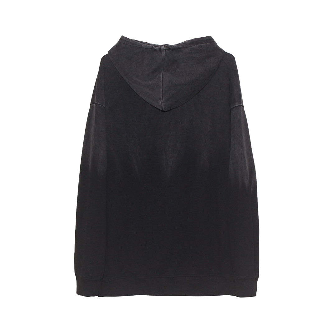 Black French terry sweatshirt fabric