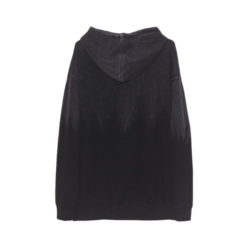 Black French terry sweatshirt fabric