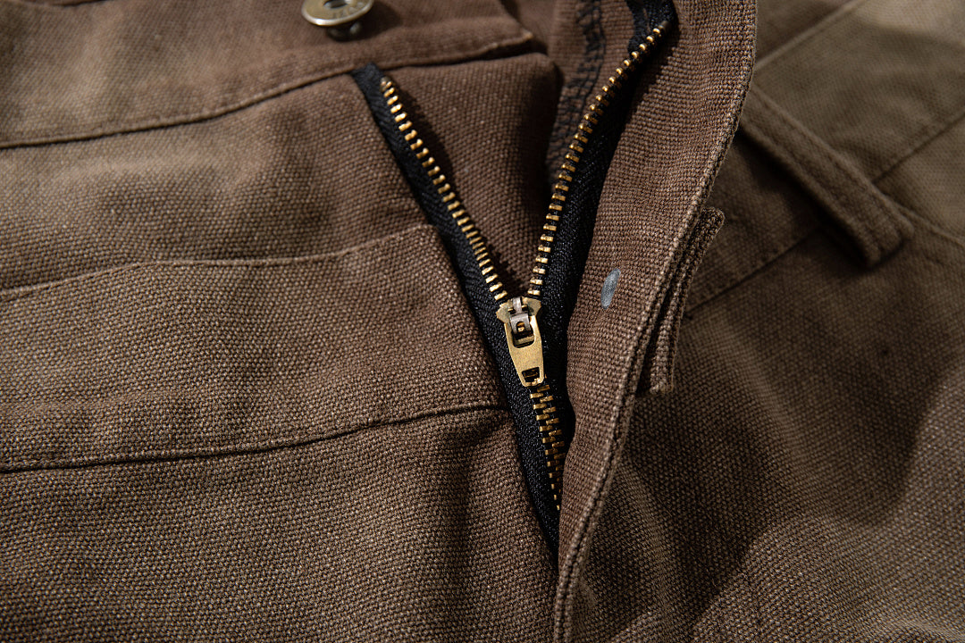 Logging double-waisted trousers, brown