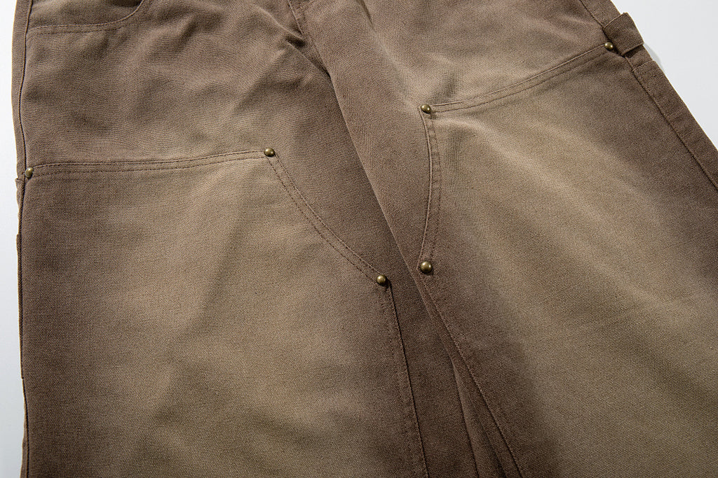 Logging double-waisted trousers, brown