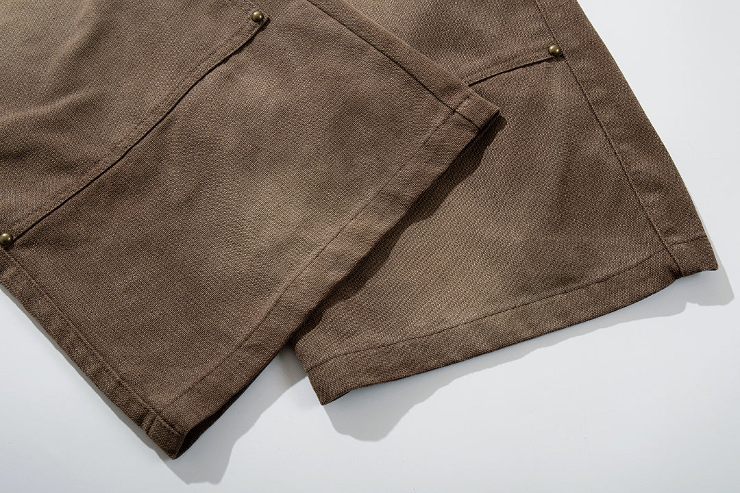 Logging double-waisted trousers, brown