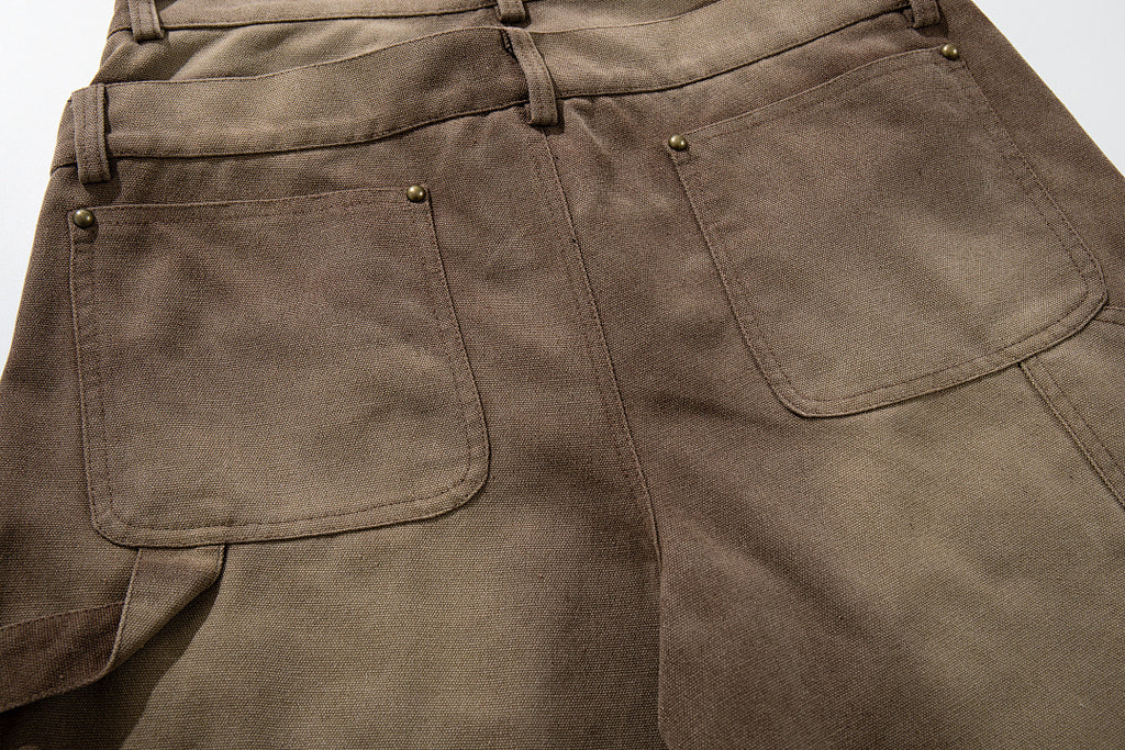 Logging double-waisted trousers, brown