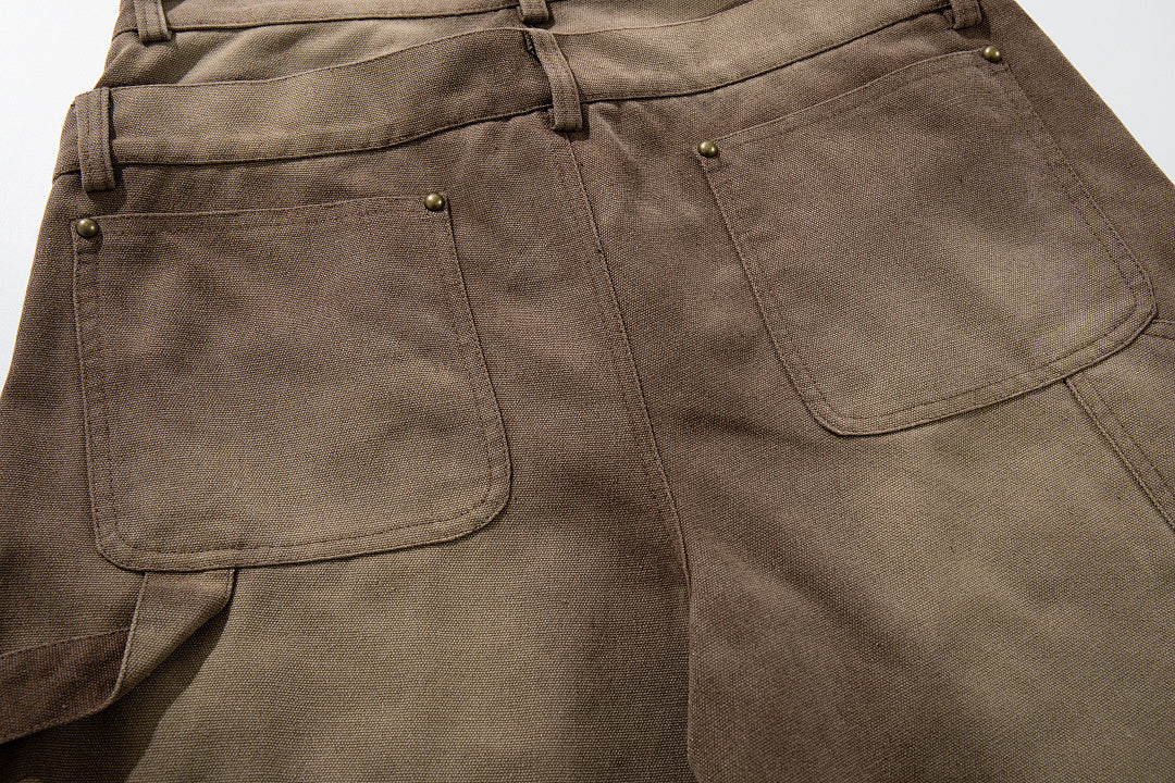 Logging double-waisted trousers, brown