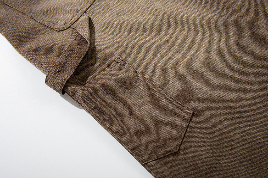 Logging double-waisted trousers, brown