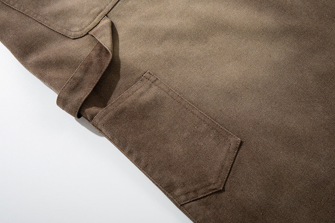 Logging double-waisted trousers, brown