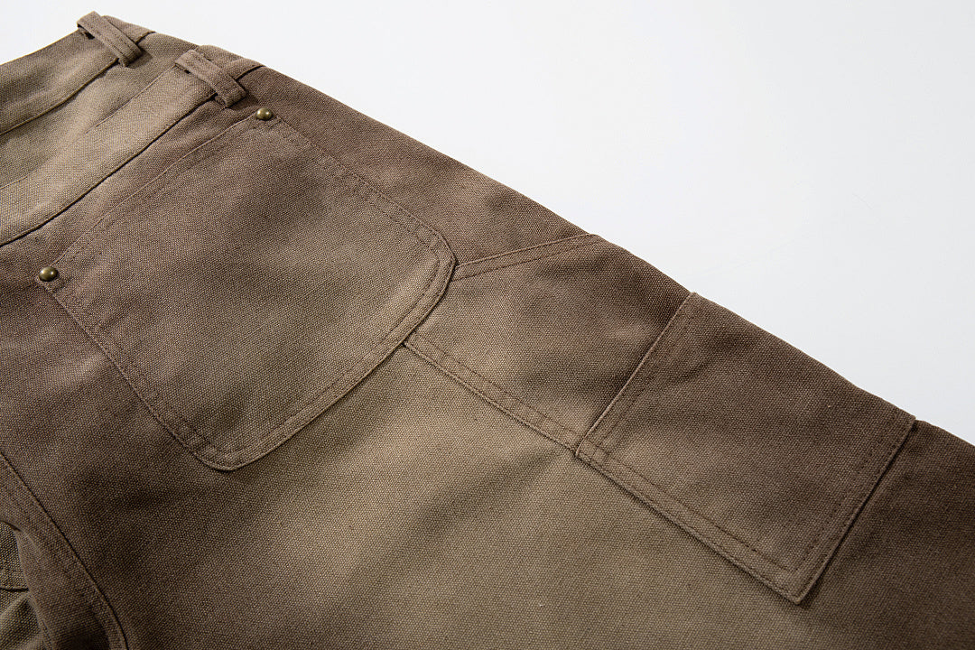 Logging double-waisted trousers, brown