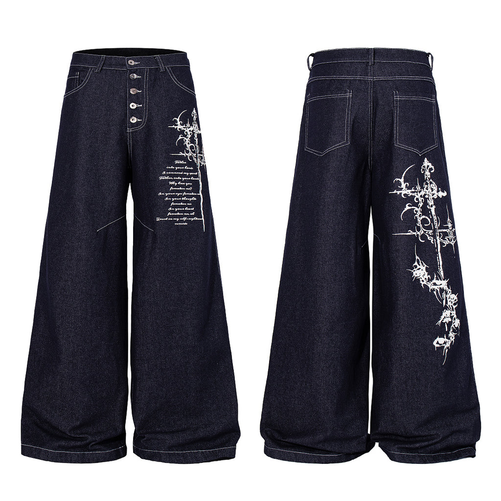 Raw Denim Jeans, Blue,