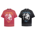 Washed Short-Sleeve T-Shirt – Black, Red